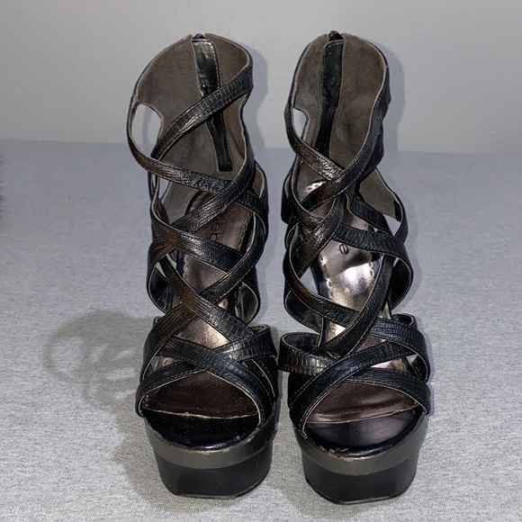 Bebe Adrianna Strappy Platform Heels Size 7 - Picture 5 of 11